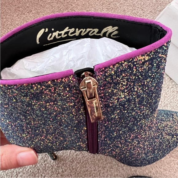 L’Intervalle Lucia pink iridescent glitter stiletto bootie - Picture 11 of 12